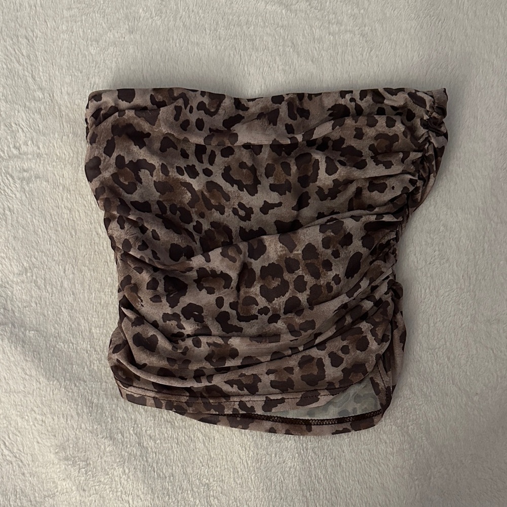 Cheetah Print Sleeveless Top with Matching Tie